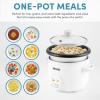 imageAroma Housewares 4Cups Cooked  1Qt Rice ampamp Grain Cooker ARC302NG WhiteWhite