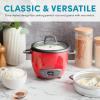 imageAroma Housewares 6Cup Cooked PotStyle Rice Cooker and Food Steamer Black ARC7431NGBRed