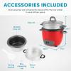 imageAroma Housewares 6Cup Cooked PotStyle Rice Cooker and Food Steamer Black ARC7431NGBRed