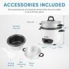 imageAroma Housewares 6Cup Cooked PotStyle Rice Cooker and Food Steamer Black ARC7431NGBWhite