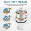 imageAroma Housewares 6Cup Cooked yield   12Qt Select Stainless PotStyle Rice Cooker ampamp Food Steamer OneTouch Operation WhiteRice Cooker