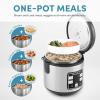 imageAroma Housewares ARC6106 Aroma Professional 6 Cups Uncooked Rice Slow Cooker Food Steamer MultiCooker ChampagneStainless Steel Pot