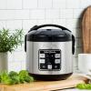 imageAroma Housewares ARC6106 Aroma Professional 6 Cups Uncooked Rice Slow Cooker Food Steamer MultiCooker ChampagneStainless Steel Pot