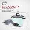 imageAroma Housewares Aroma 6cup cooked 15 Qt One Touch Rice Cooker White ARC363NG 6 cup cooked 3 cup uncook 15 QtBlue