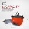 imageAroma Housewares Aroma 6cup cooked 15 Qt One Touch Rice Cooker White ARC363NG 6 cup cooked 3 cup uncook 15 QtRed