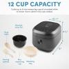 imageAroma Housewares Professional 12Cups Cooked  3Qt 360 Induction Rice Cooker ampamp Multicooker ARC7606B Black 12 CupGRAY