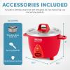 imageAroma Housewares Select Stainless Rice Cooker ampamp Warmer with Uncoated Inner Pot 6Cupcooked 12Qt ARC753SGR Red12Qt  Red