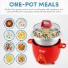 imageAroma Housewares Select Stainless Rice Cooker ampamp Warmer with Uncoated Inner Pot 6Cupcooked 12Qt ARC753SGR Red12Qt  Red