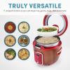 imageAroma Professional ARC1230B Grain OatmealSlow Cooker Saute Steam Timer 10 Cup Uncooked20 Cup Cooked BlackRed