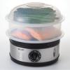 imageAROMA Double Food Steamer Basket and Electric Rice Steamer with EasyRead Water Level and Timer5Quart Capacity