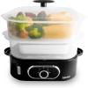 imageAROMA Double Food Steamer Basket and Electric Rice Steamer with EasyRead Water Level and Timer8Quart Capacity