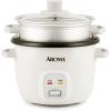 imageAROMA Rice Cooker 2Cup Uncooked  4Cup Cooked Steamer Grain Cooker Soup Maker Oatmeal Cooker Auto Keep Warm 1 Qt White ARC3021NG