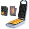 imageAROMA Swap ampamp Flip Waffle Maker with Removable Plates 3in1 Panini Press Mini Donut Maker and Waffle IronBlue