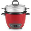 imageAroma Housewares 6Cup Cooked PotStyle Rice Cooker and Food Steamer Black ARC7431NGBRed