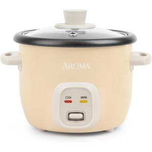 imageAroma Housewares 4Cups Cooked  1Qt Rice ampamp Grain Cooker ARC302NG WhiteMilk Tea