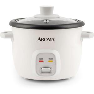 imageAroma Housewares 4Cups Cooked  1Qt Rice ampamp Grain Cooker ARC302NG WhiteWhite