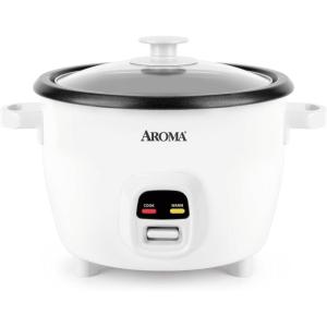 imageAroma Housewares 6Cup Cooked 3Cup UNCOOKED PotStyle Rice Cooker ARC743G  White10 Cups UNCOOKED