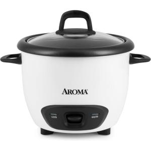 imageAroma Housewares 6Cup Cooked 3Cup UNCOOKED PotStyle Rice Cooker ARC743G  White3 Cups UNCOOKED