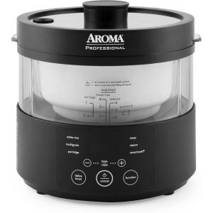 imageAroma Housewares ARC6106 Aroma Professional 6 Cups Uncooked Rice Slow Cooker Food Steamer MultiCooker ChampagneGlass Pot