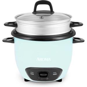imageAroma Housewares Aroma 6cup cooked 15 Qt One Touch Rice Cooker White ARC363NG 6 cup cooked 3 cup uncook 15 QtBlue