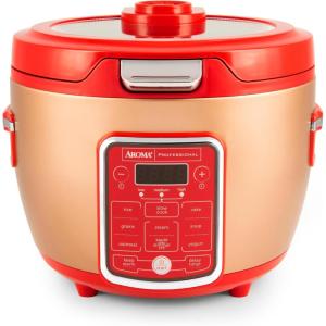 imageAroma Professional ARC1230B Grain OatmealSlow Cooker Saute Steam Timer 10 Cup Uncooked20 Cup Cooked BlackRed