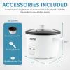 imageAROMA Housewares Mini Rice ampamp Grain Cooker and Egg Cooker Bundle  Cook Rice Grains Soup and Boil Eggs  Includes 4Cup Cooked Rice Cooker ARC302NG and XL 7Egg Capacity Steamer ampamp Poacher