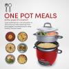 imageAroma Housewares ARC360NGP 20Cup PotStyle Rice Cooker ampamp Food Steamer White ampamp 14Cup Cooked 7Cup UNCOOKED Pot Style Rice Cooker and Food Steamer ARC7471NGR RedWhite