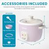 imageAROMA CoreCoat Rice Cooker with PopUp Food Steaming Basket 4 Cups Cooked 2 Cups UncookedLilac