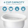 imageAROMA CoreCoat Rice Cooker with PopUp Food Steaming Basket 4 Cups Cooked 2 Cups UncookedWhite