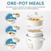 imageAROMA CoreCoat Rice Cooker with PopUp Food Steaming Basket 4 Cups Cooked 2 Cups UncookedWhite