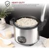 imageAroma Housewares 60Cup Cooked 30Cup UNCOOKED Commercial Rice Cooker Stainless Steel Exterior ARC1130S ampamp ARC360NGP 20Cup PotStyle Rice Cooker ampamp Food Steamer White