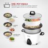 imageAroma Housewares 60Cup Cooked 30Cup UNCOOKED Commercial Rice Cooker Stainless Steel Exterior ARC1130S ampamp ARC360NGP 20Cup PotStyle Rice Cooker ampamp Food Steamer White