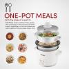 imageAroma Housewares Aroma 6cup cooked 15 Qt One Touch Rice Cooker White ARC363NG ampamp 4Cup Cooked  1Qt Rice ampamp Grain Cooker with Automatic Warm Mode Steamer