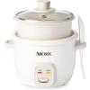 imageAROMA CoreCoat Rice Cooker with PopUp Food Steaming Basket 4 Cups Cooked 2 Cups UncookedWhite