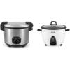 imageAroma Housewares 60Cup Cooked 30Cup UNCOOKED Commercial Rice Cooker Stainless Steel Exterior ARC1130S ampamp ARC360NGP 20Cup PotStyle Rice Cooker ampamp Food Steamer White