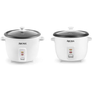 imageAROMA Rice Cooker 8Cup 16Cup ARC368NG ampamp Aroma 6cup 15 Qt One Touch Rice Cooker ARC363NGRice Cooker  Rice Cooker  White
