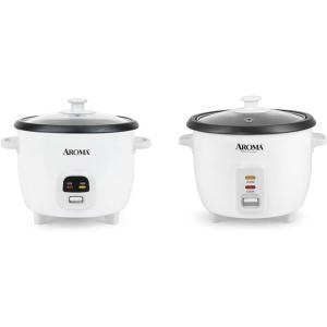 imageAroma Rice Cooker Bundle with 6Cup and 15 Qt Capacity Pots White