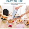 imageAROMA 3in1 Panini Press Sandwich Grill and Waffle Maker with Removable Ceramic Coated PlatesBlue