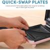 imageAROMA 3in1 Panini Press Sandwich Grill and Waffle Maker with Removable Ceramic Coated PlatesPink