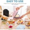 imageAROMA 3in1 Panini Press Sandwich Grill and Waffle Maker with Removable Ceramic Coated PlatesPink