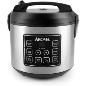 imageAROMA 8Cup Cooked  2 Qt Digital Rice ampamp Grain Multicooker Durable Nonstick Inner Pot Oatmeal Steam White ampamp Brown Rice Keep Warm10 Cup Uncooked