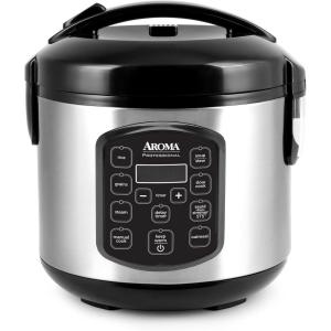 imageAROMA 8Cup Cooked  2 Qt Digital Rice ampamp Grain Multicooker Durable Nonstick Inner Pot Oatmeal Steam White ampamp Brown Rice Keep WarmProfessional 4 Cup Uncooked