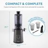 imageAROMA Cold Press Juice Machine Slow Masticating Fruit and Vegetable Juicer for Home with Large 4Inch Feeder and Double Pulp FilterGray