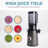 imageAROMA Cold Press Juice Machine Slow Masticating Fruit and Vegetable Juicer for Home with Large 4Inch Feeder and Double Pulp FilterGray