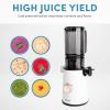imageAROMA Cold Press Juice Machine Slow Masticating Fruit and Vegetable Juicer for Home with Large 4Inch Feeder and Double Pulp FilterWhite