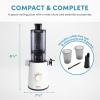imageAROMA Cold Press Juice Machine Slow Masticating Fruit and Vegetable Juicer for Home with Large 4Inch Feeder and Double Pulp FilterWhite