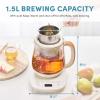 imageAROMA Professional Infusion Glass Electric Tea Kettle with Temperature Control and 10 Preset Modes 6 Cups 15 Liters