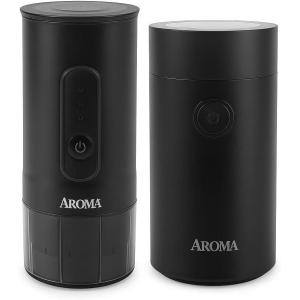 imageAROMA Portable Espresso Maker Plus Electric Compact Coffee Grinder