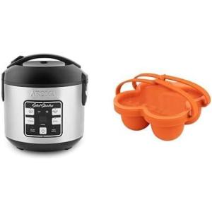 image:imageAROMA Select Stainless Rice Cooker 4Cup Uncooked  8Cup Cooked 2 Qt with Silicone Egg Bite Mold and Mini Muffin Tray Bundle
