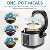 image:imageAROMA 6Cup Uncooked 12Cup Cooked Slow Cook Rice Cooker and Brown Rice Cooker with LiftOut Pot Handles and Silicone Storage Lid PFASFree Ceramic CoatingProfessional CoreCoat Ceramic